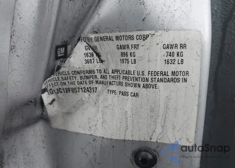 2005 Chevrolet Cavalier z USA, uszkodzony, nr VIN 1G1JC12F857124317